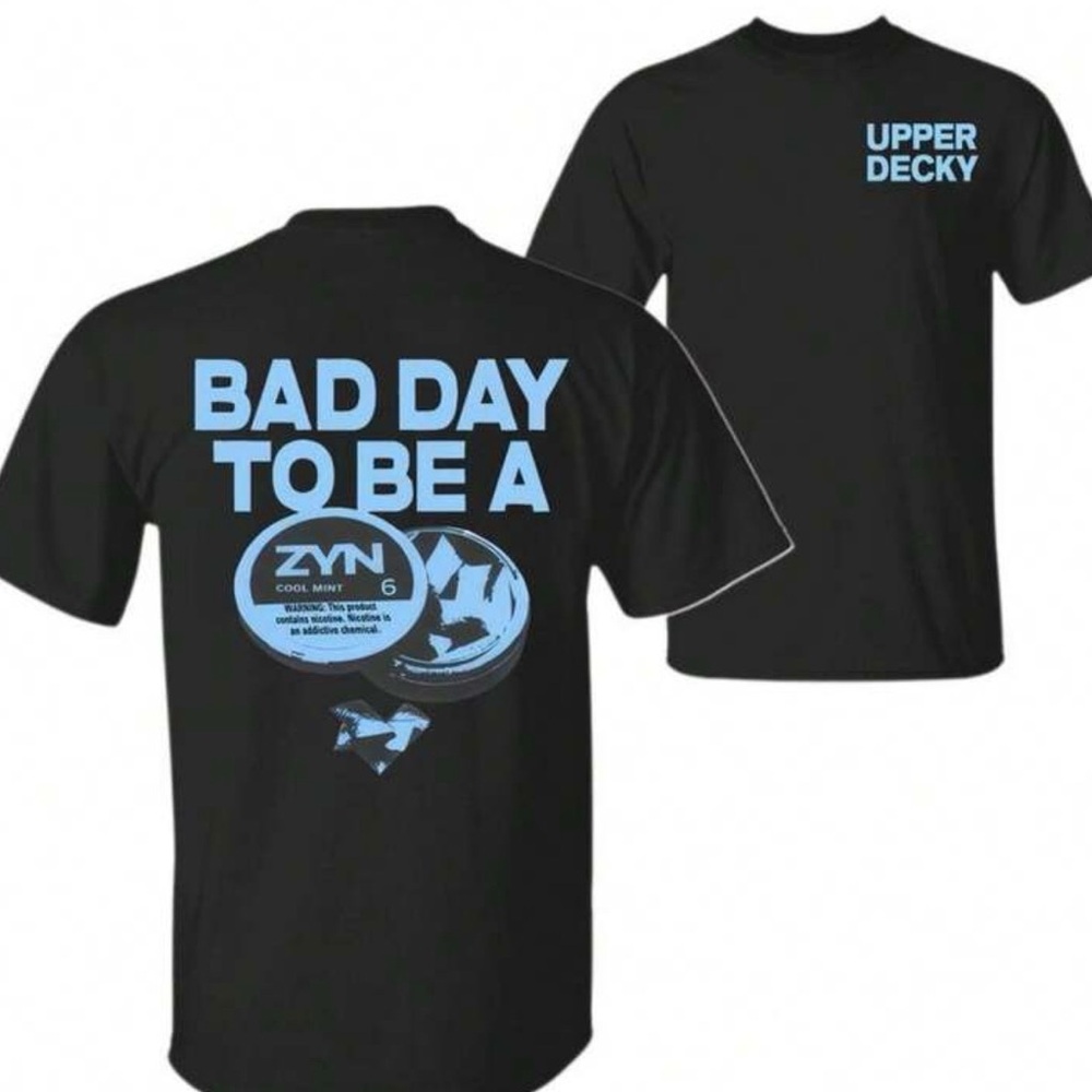 Zyn Shirt Upper Decky Black T-Shirt with Blue Print